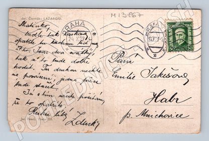 Pohlednice Jaroslav Čermák Lazaroni odesláno 1929 (M13867)