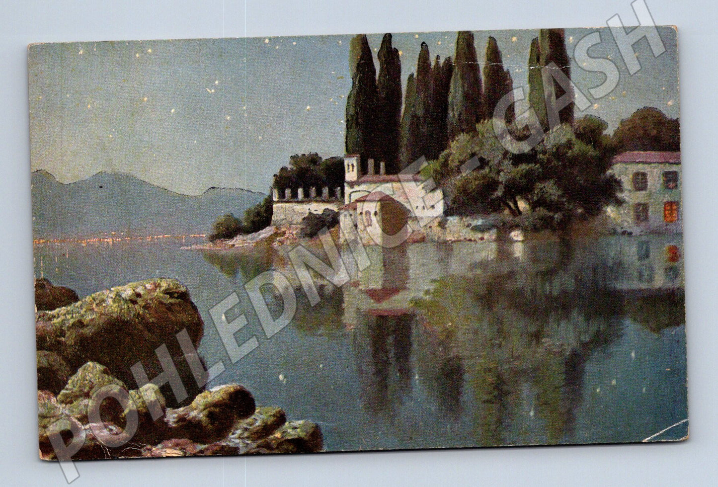 Pohlednice romantická krajina jezero a vila Serie 249 (M13868)