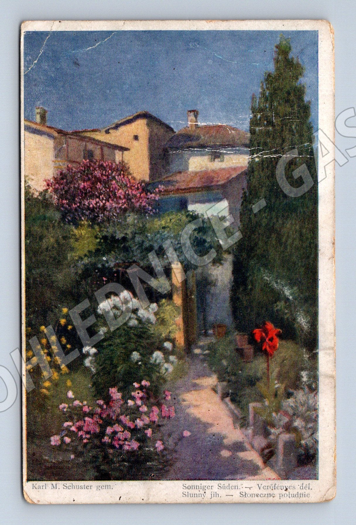 Pohlednice Slunečný jih zahrada Karl M. Schuster (M13879)