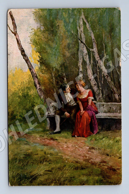 Pohlednice romantická scéna Německo frankovaná (M13880)