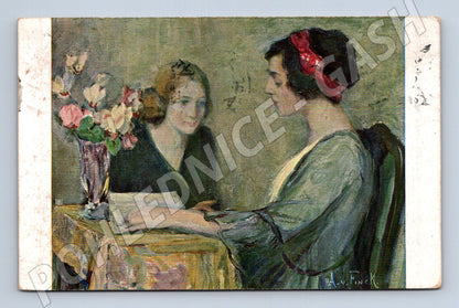 Pohlednice A. v. Finck Stille Stunden 1894 Praha (M13884)