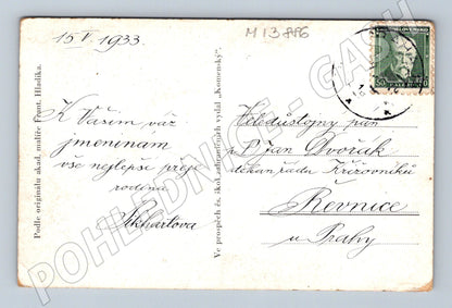 Pohlednice lesní motiv František Hladík ČR 1933 (M13886)