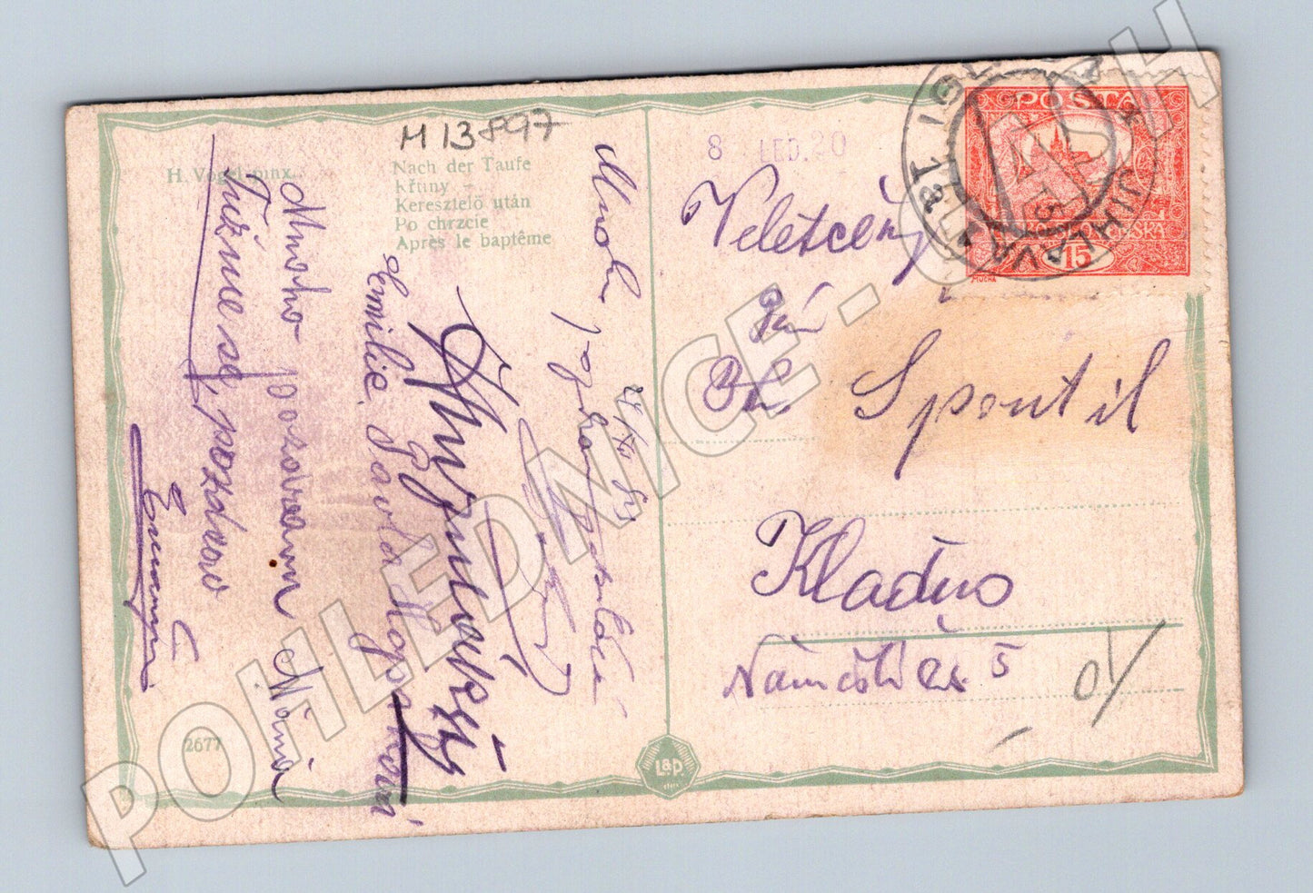 Pohlednice křtiny malířství 1920 (M13897)
