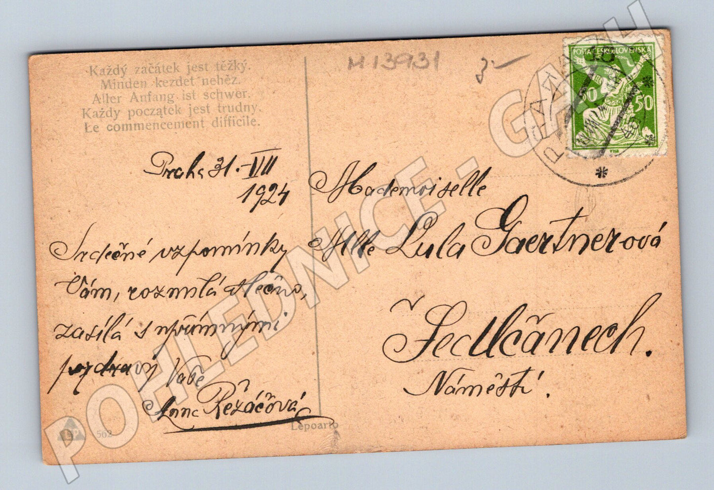 Pohlednice Dítě u klavíru (M13931)