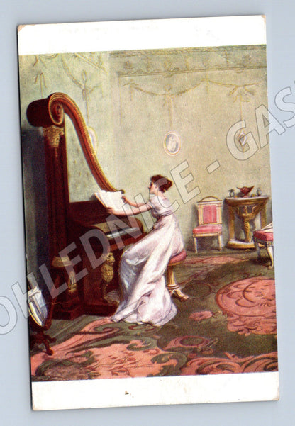 Pohlednice W. C. Orchardson – Tónů sladké zvuky (M13937)