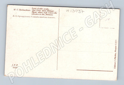 Pohlednice W. C. Orchardson – Tónů sladké zvuky (M13937)