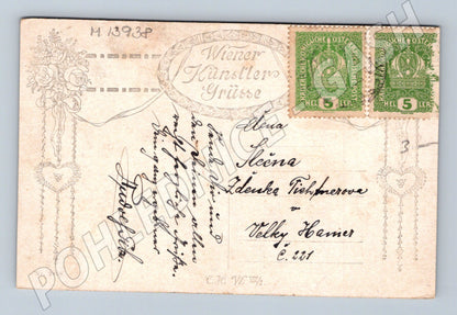 Pohlednice Vídeň – dvě dámy v zahradě, RU (M13938)