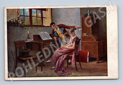 Pohlednice C. Zewy – Dotaz srdce, malířský motiv (M13942)