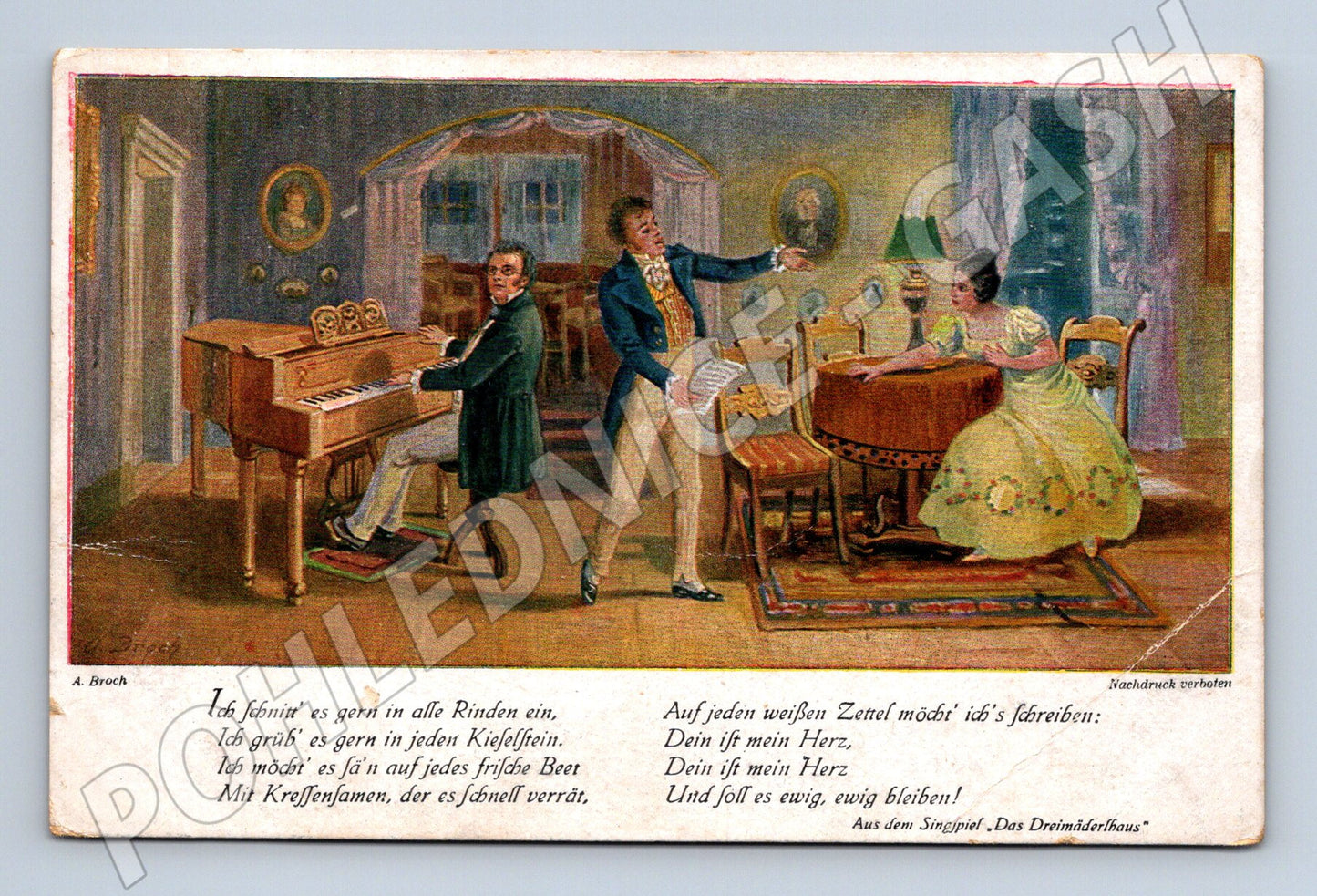 Pohlednice Das Dreimäderlhaus – Schubert, hudební salon (M13946)