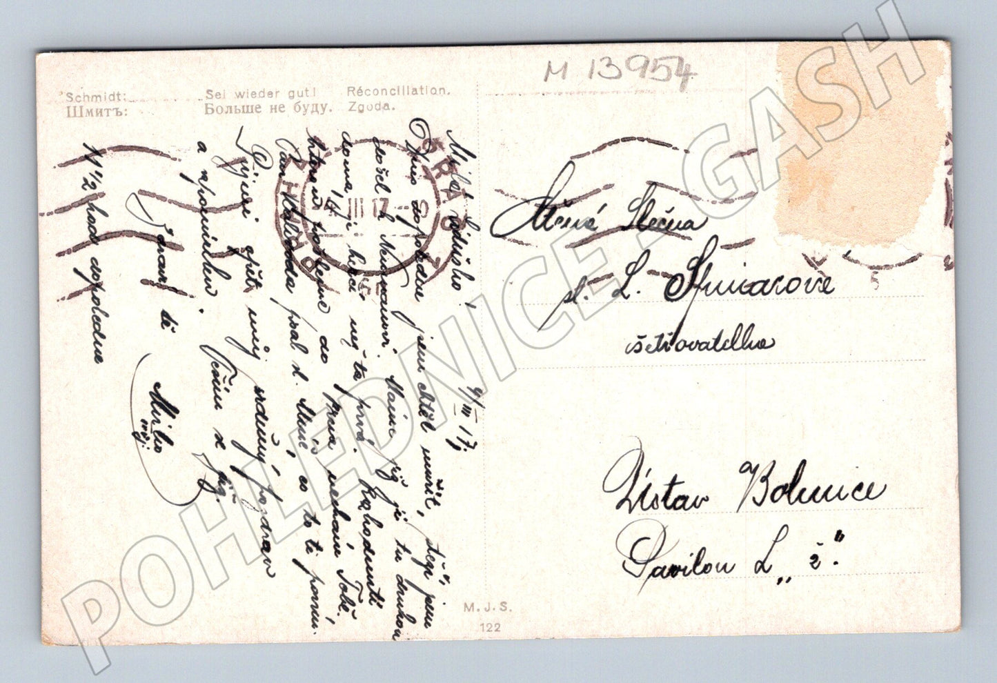 Pohlednice Děti u stromu – malířský motiv (M13954)