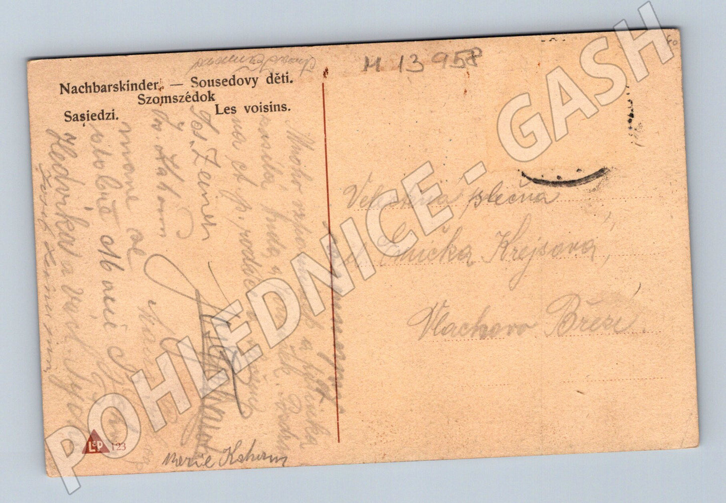 Pohlednice Sousedovy děti – etnografie, kolorovaná (M13958)