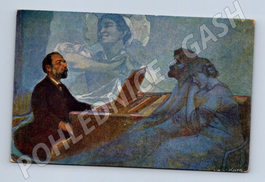 Pohlednice Bedřich Smetana u klavíru – Prodaná nevěsta (M13959)