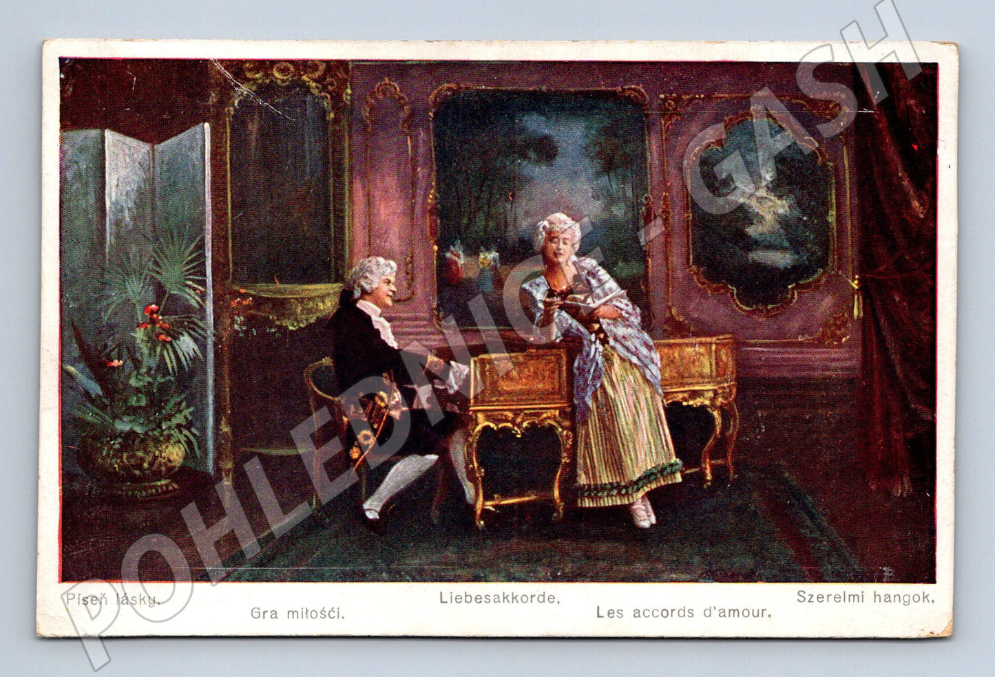 Pohlednice Píseň lásky – galantní scéna, RU (M13964)