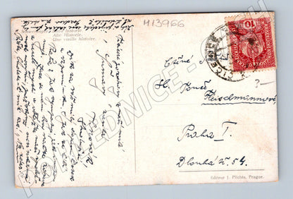 Pohlednice Hudební salon – malířský motiv, J. Plichta (M13966)