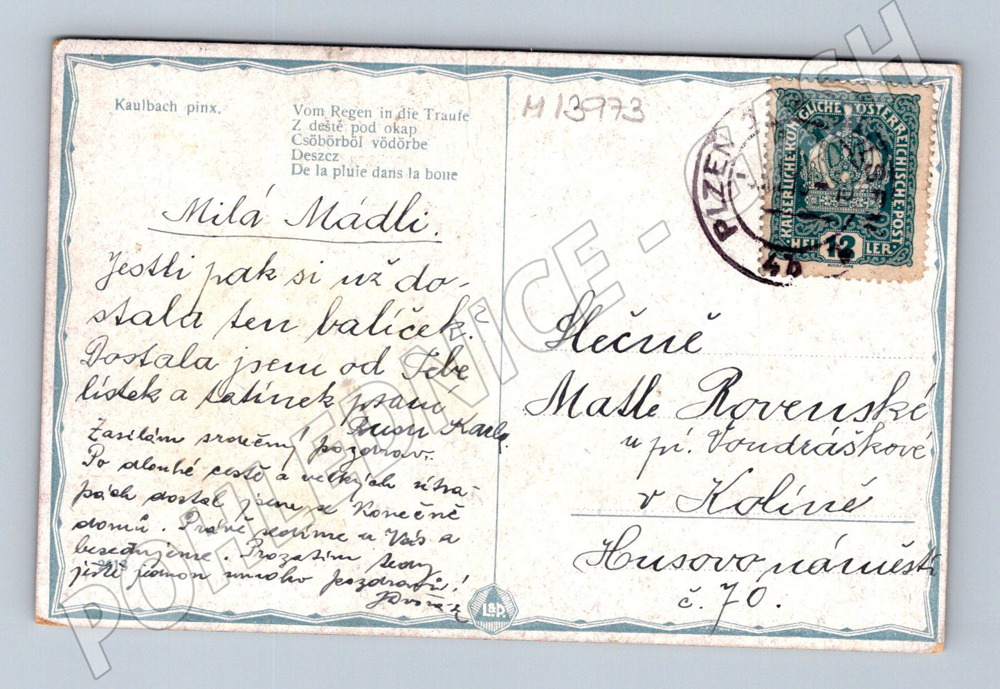 Pohlednice Děti pod deštníkem – Rakousko-Uhersko (M13973)