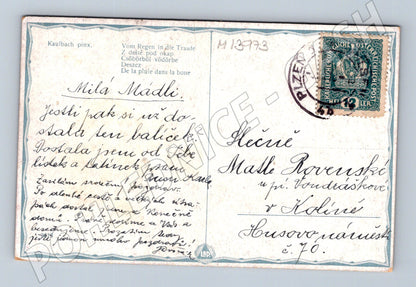 Pohlednice Děti pod deštníkem – Rakousko-Uhersko (M13973)
