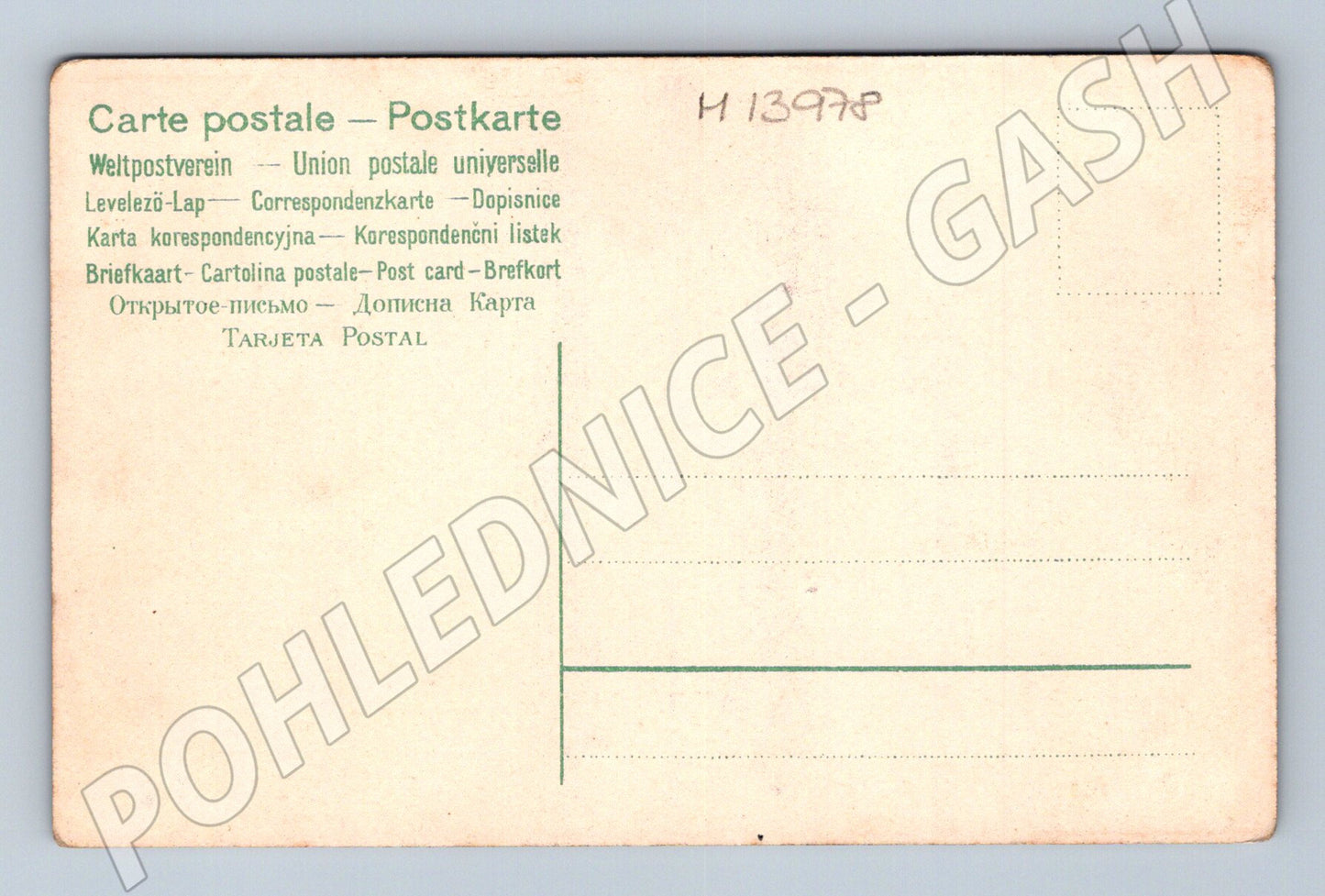 Pohlednice Noční krajina – chata u jezera (M13978)