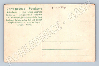 Pohlednice Noční krajina – chata u jezera (M13978)