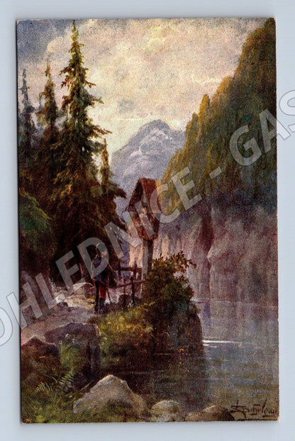 Pohlednice Horský zámek – malba S.St.W 207 (M13979)