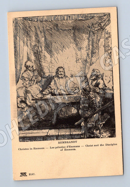 Pohlednice Rembrandt Christus v Emaus (M13990)