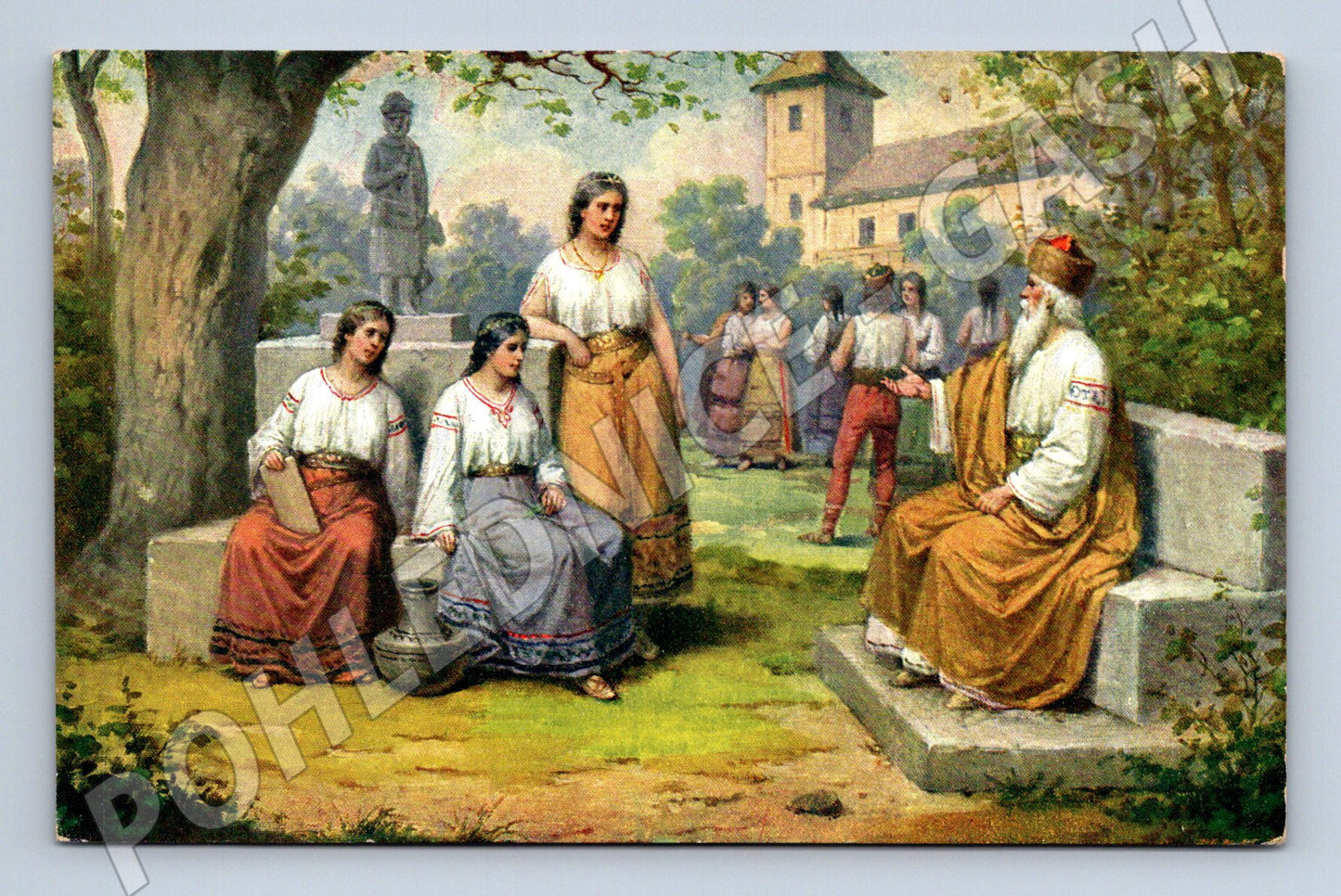 Pohlednice Krok a jeho dcery etnografie (M14001)