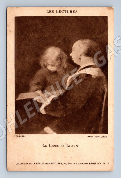 Pohlednice La Leçon de Lecture – francouzská, malířství (M14003)