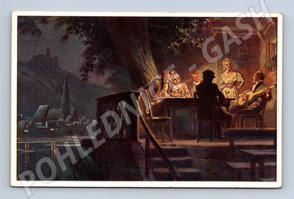 Pohlednice An den Rhein – romantická scéna, Paul Hey (M14007)