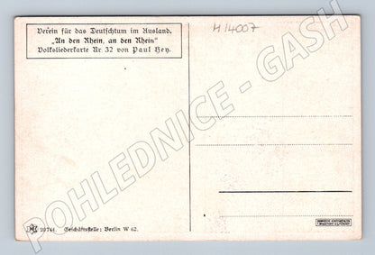 Pohlednice An den Rhein – romantická scéna, Paul Hey (M14007)