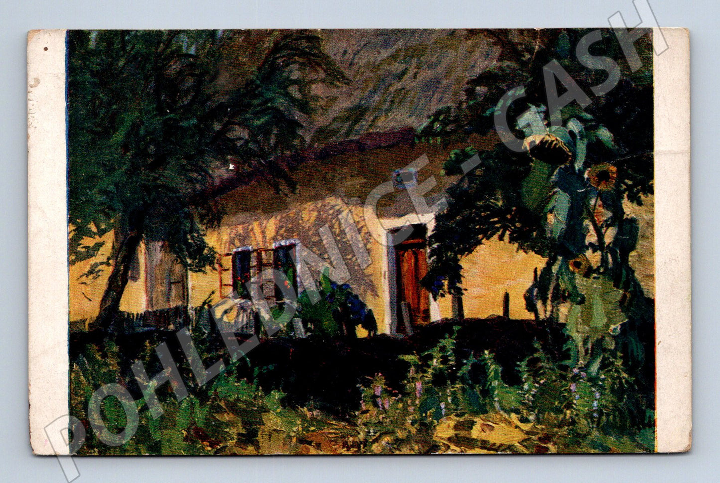 Pohlednice A. Kalvoda – Žlutá chalupa, malířství (M14008)