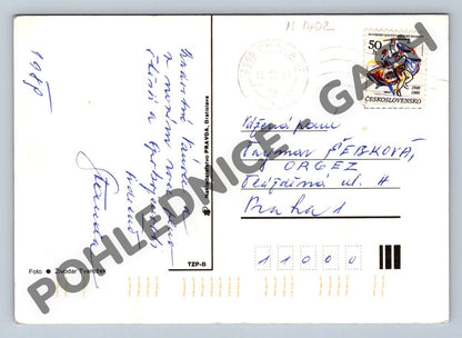 Pohlednice Vánoční svícen aranžmá ČSSR 1989 (M1402)