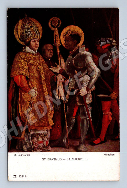 Pohlednice Grünewald – sv. Erasmus a sv. Mořic (M14029)