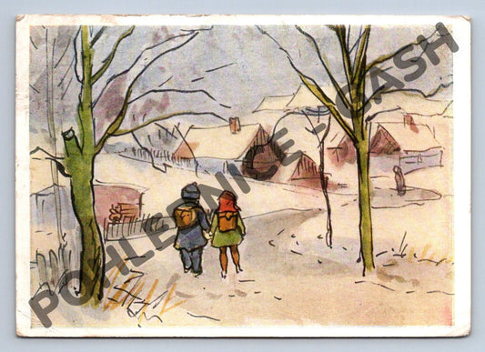 Pohlednice Vánoční Zdeněk Baloun 1957 (M1404)