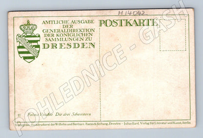 Pohlednice Palma Vecchio – Tři sestry, umění (M14042)