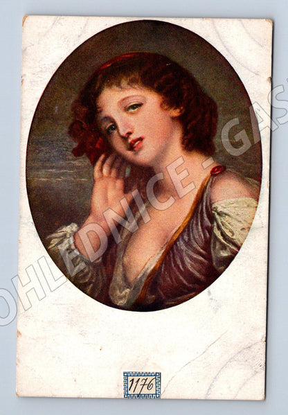 Pohlednice Greuze – Indiscretion, portrét (M14048)