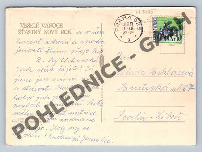 Pohlednice Vánoční tři králové 1968 Československo (M1405)