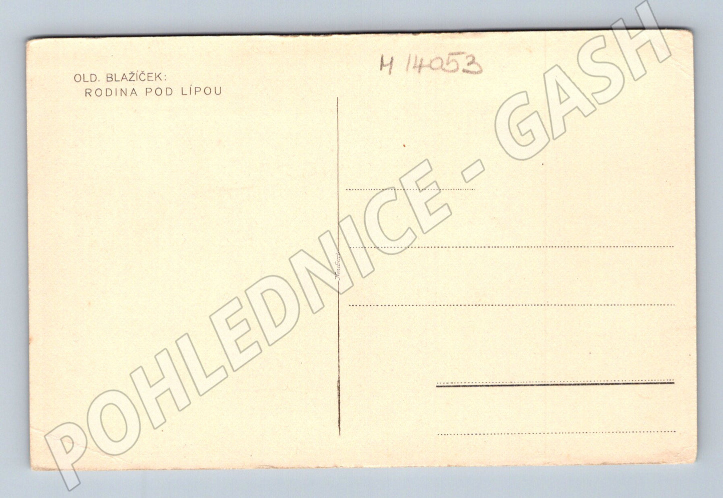 Pohlednice Oldřich Blažíček – Rodina pod lípou (M14053)