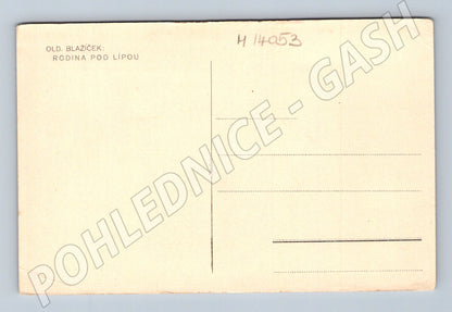Pohlednice Oldřich Blažíček – Rodina pod lípou (M14053)