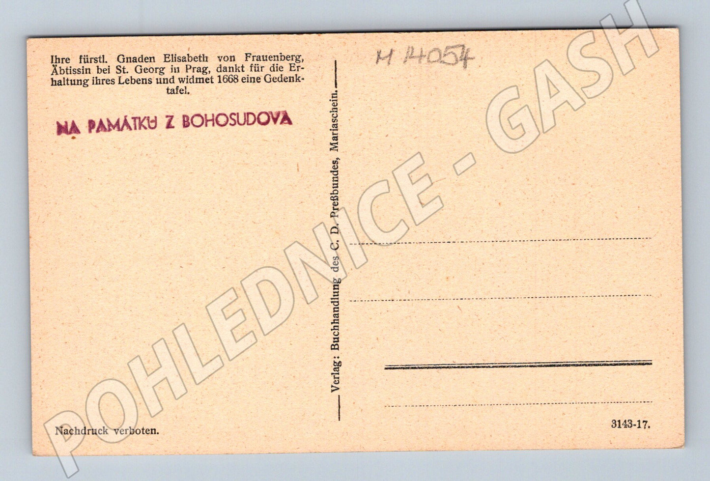 Pohlednice Klášter Bohosudov – řeholnice (M14054)