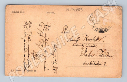 Pohlednice Starý milostný motiv Mikuláš Aleš 1907 (M14093)