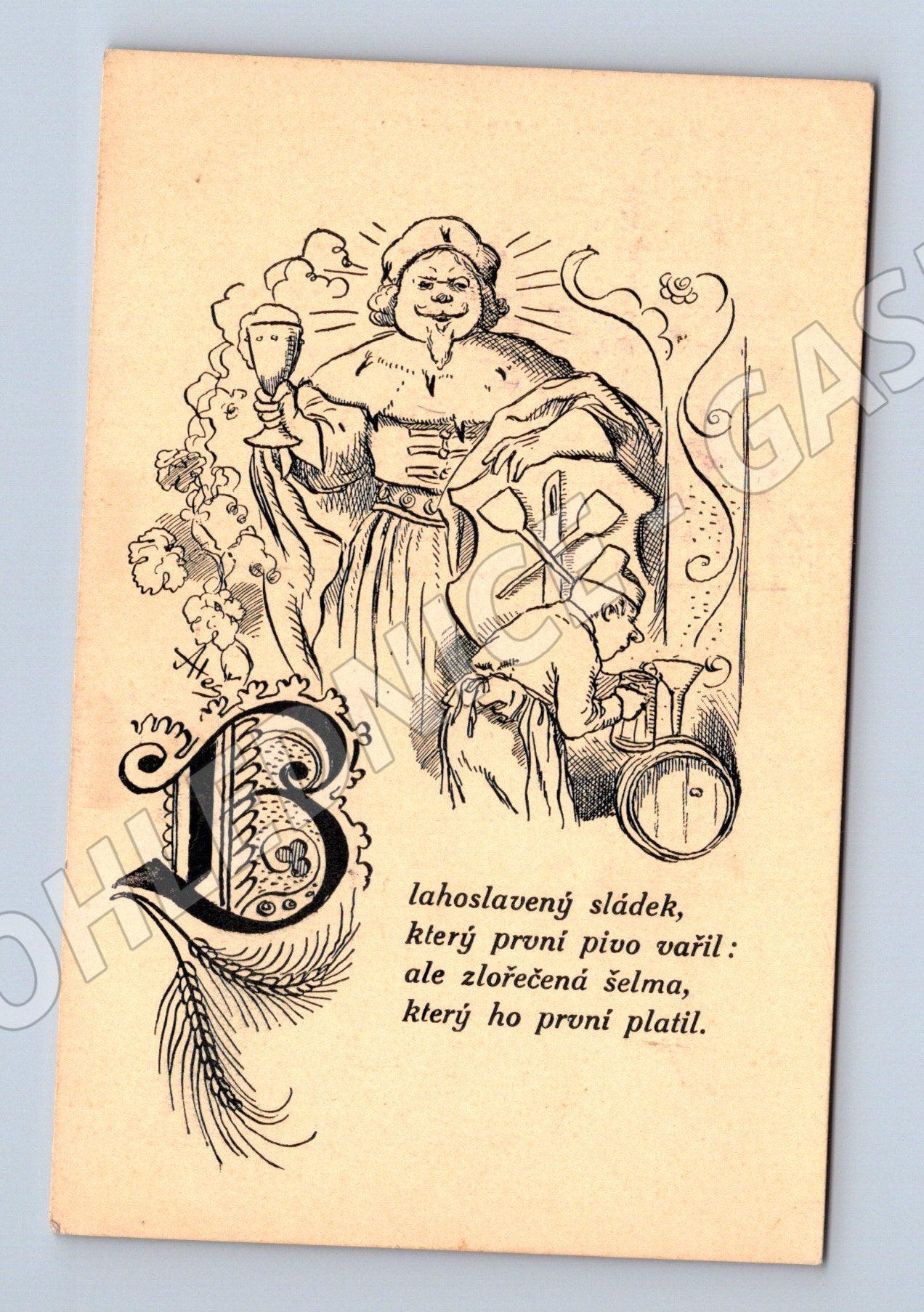 Pohlednice Pivní motiv ČSR 1930s (M14100)