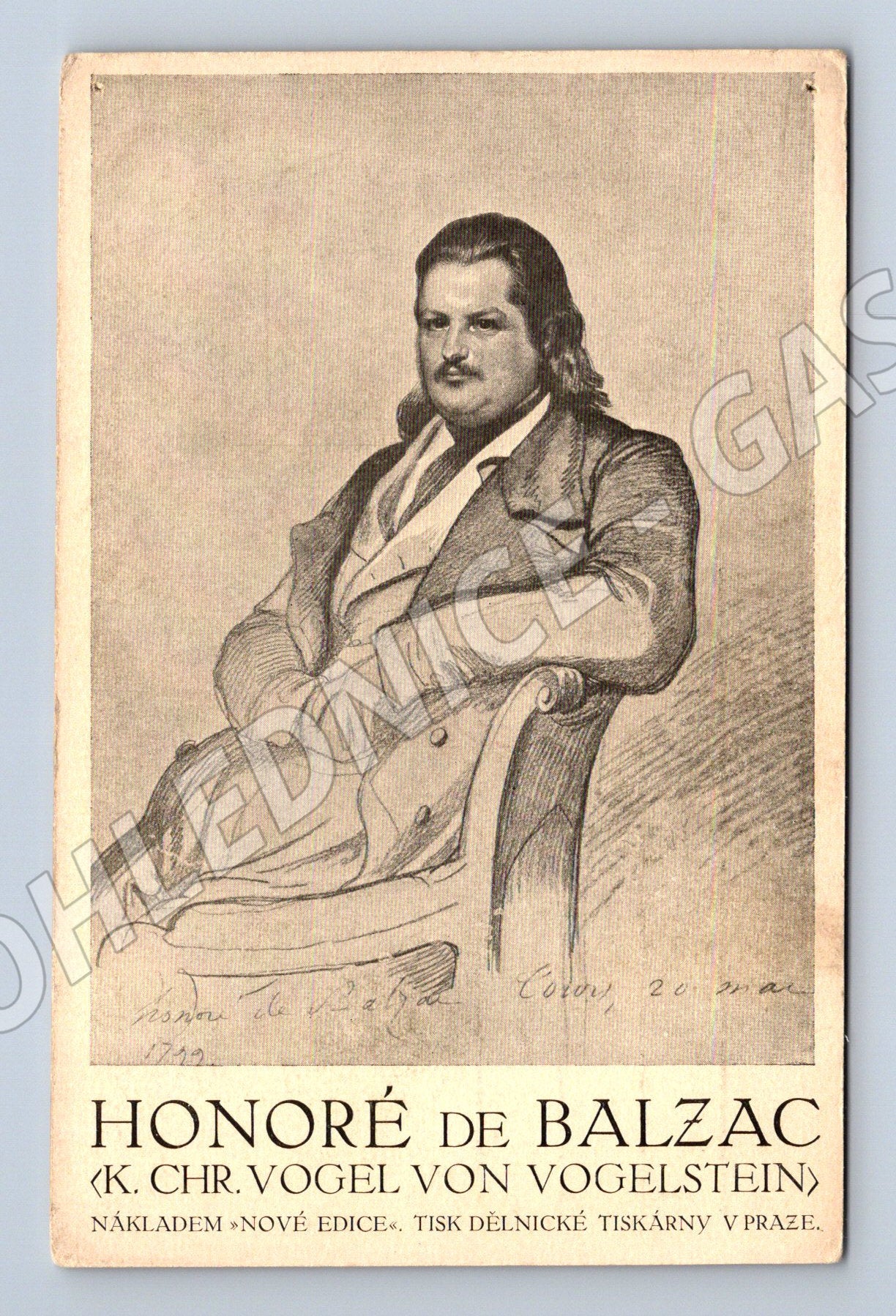 Pohlednice Honoré de Balzac, portrét (M14114)