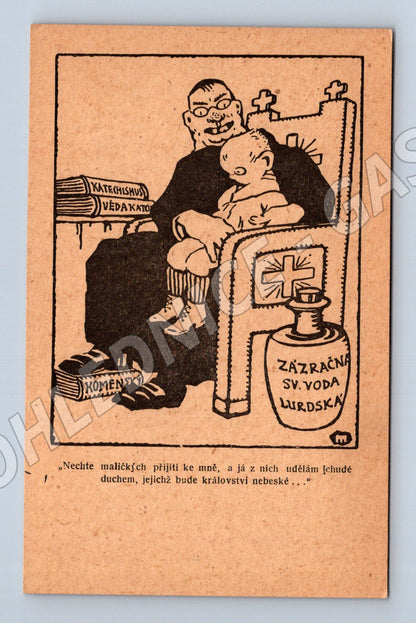 Pohlednice Odluka církve od státu – karikatura (M14143)