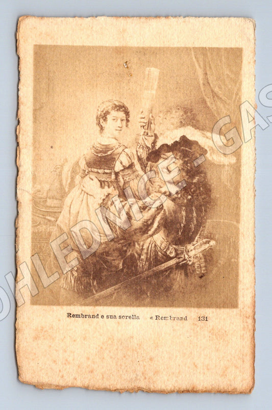 Pohlednice Rembrandt a jeho sestra (M14155)