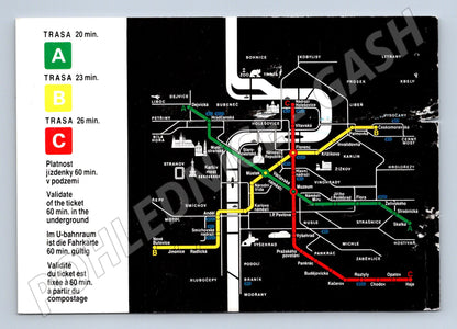 Pohlednice Praha – mapa metra a reklama Renault (M14164)