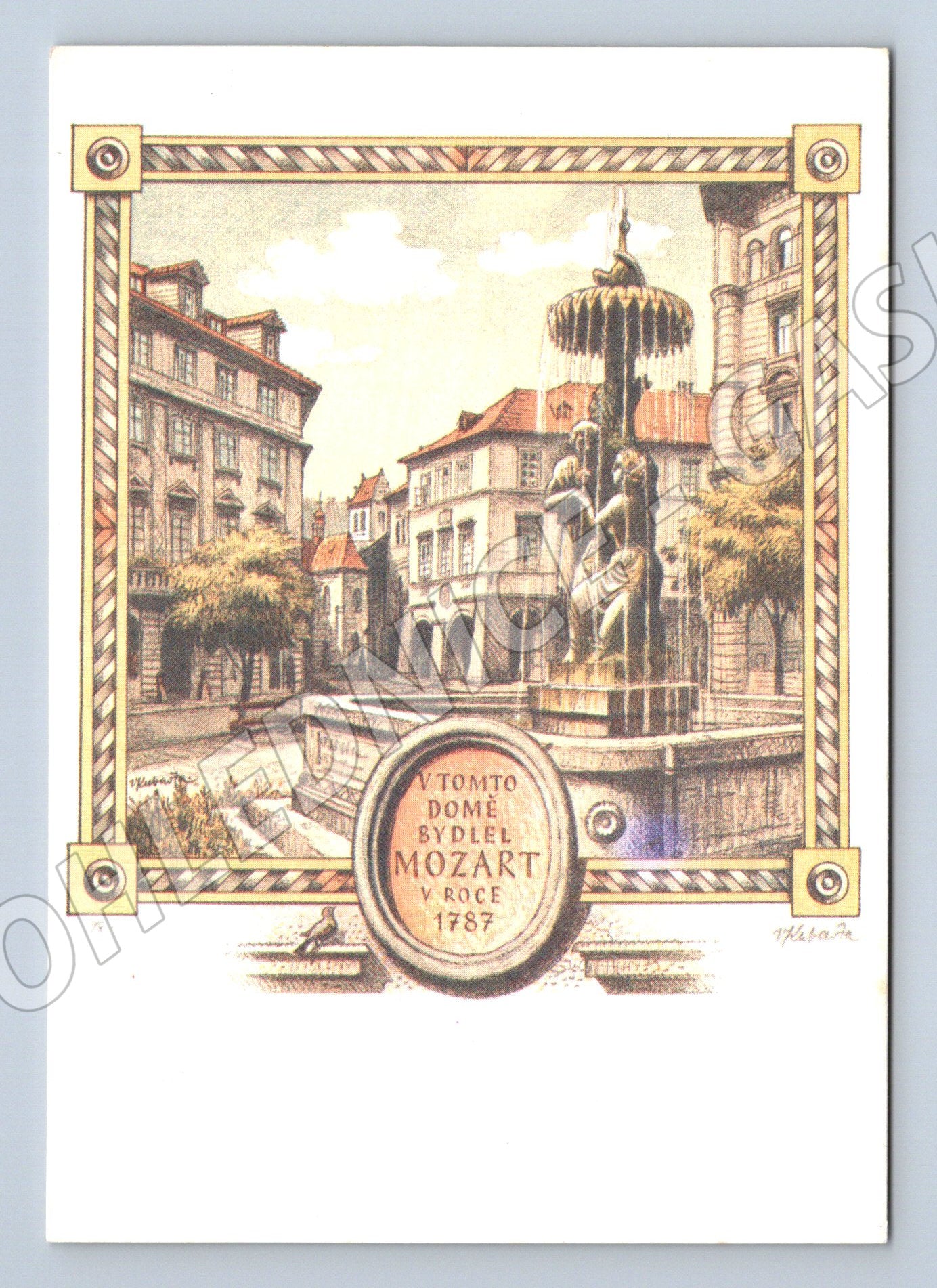 Pohlednice Hostinec U tří lvíčků Mozart 1787 (M14168)