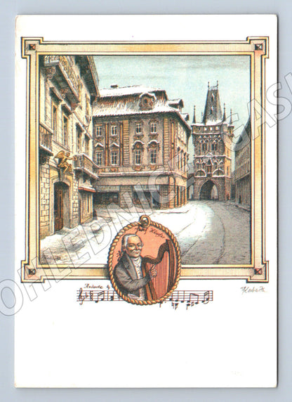 Pohlednice Hostinec U zlatého anděla Mozart 1787 (M14169)