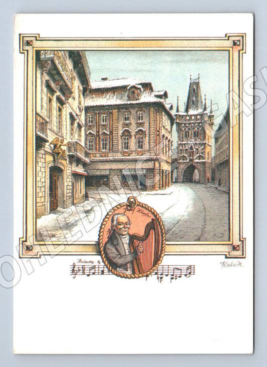 Pohlednice Hostinec U zlatého anděla Mozart 1787 (M14169)