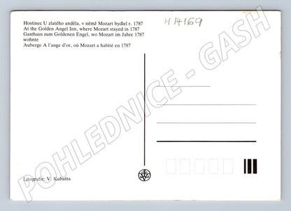 Pohlednice Hostinec U zlatého anděla Mozart 1787 (M14169)