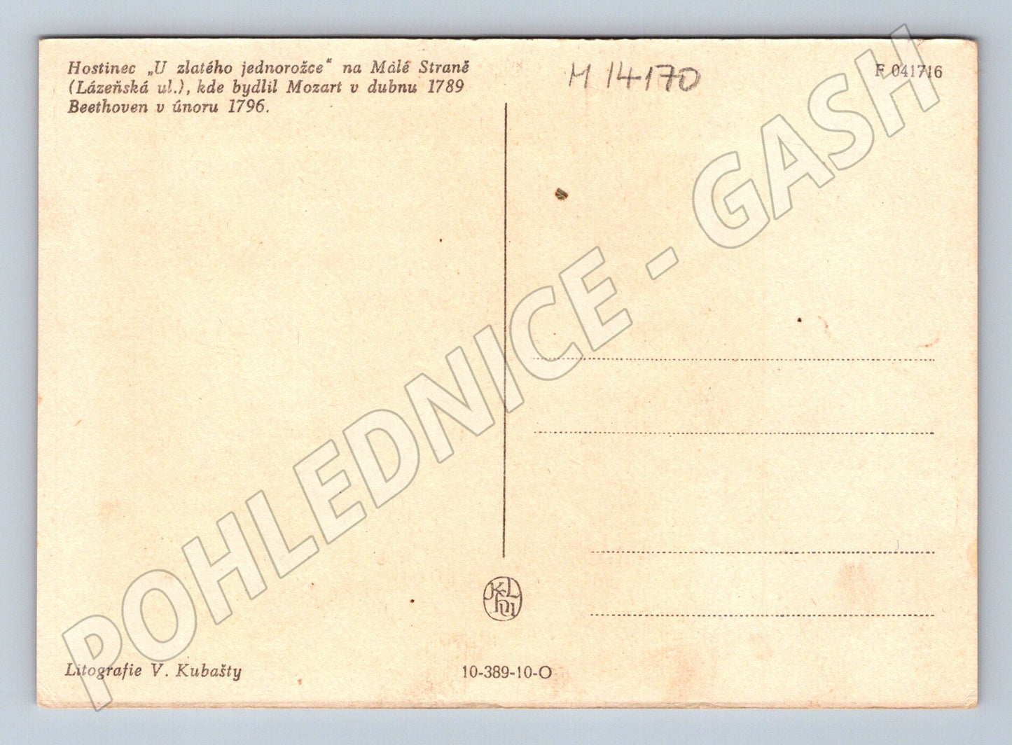 Pohlednice Malá Strana U zlatého jednorožce (M14170)