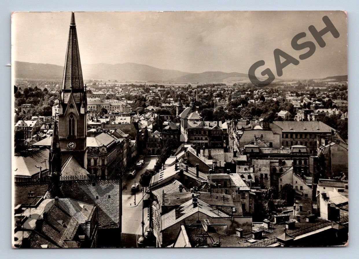 Pohlednice Liberec panoramatická černobílá (M142)